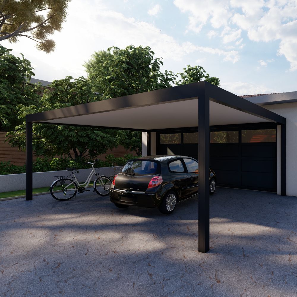 carport aluminium toit fixe pour villa