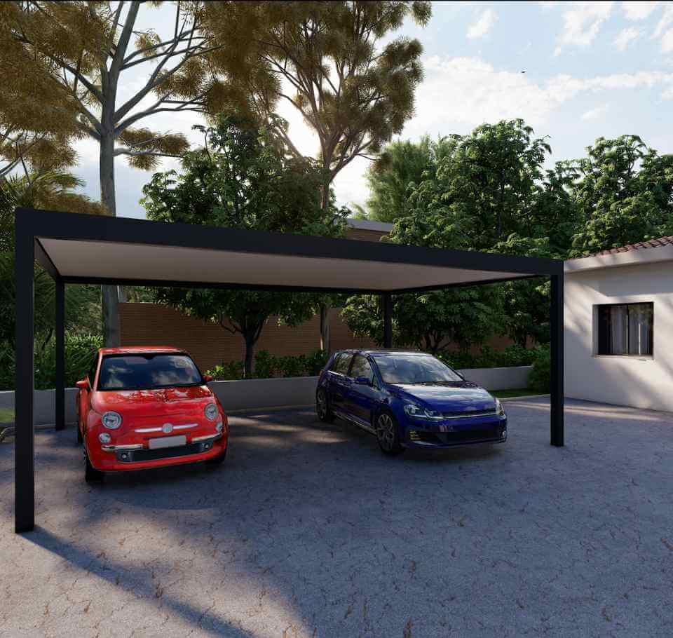 Carport double autoporté toit fixe